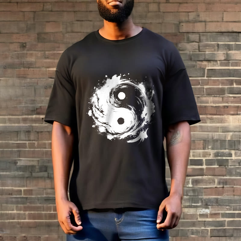 T-shirt à motif Yin Yang et Buddha Stones - image 4
