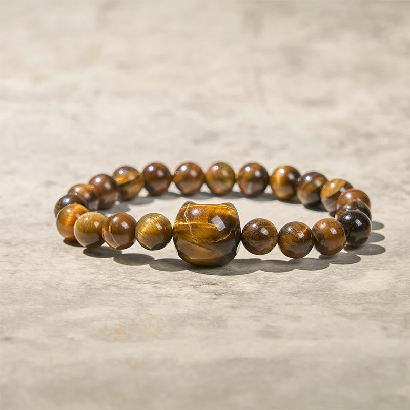 Bracelet de perles puissantes œil de tigre et chat mignon en Buddha Stones - image 4