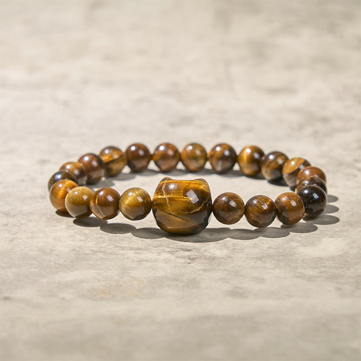 Bracelet de perles puissantes œil de tigre et chat mignon en Buddha Stones - image 4
