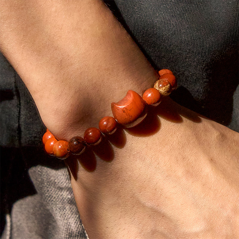 Bracelet porte-bonheur en Buddha Stones , motif tête de chat sans visage, turquoise rouge - image 8