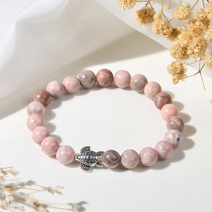 Bracelet de protection en jaspe zèbre motif tortue Buddha Stones - Jaspe zébré (circonférence du poignet : 16-19 cm) - image 1