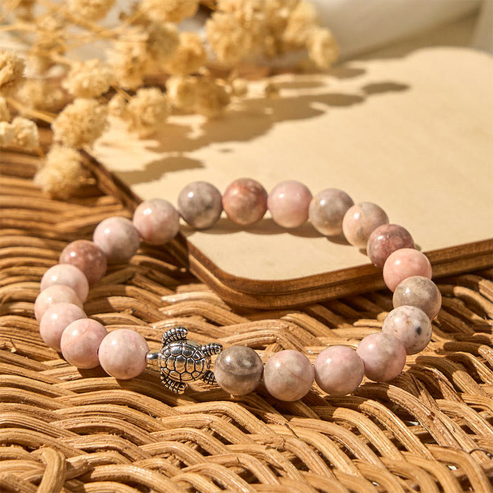 Bracelet de protection en jaspe zèbre motif tortue Buddha Stones - image 4