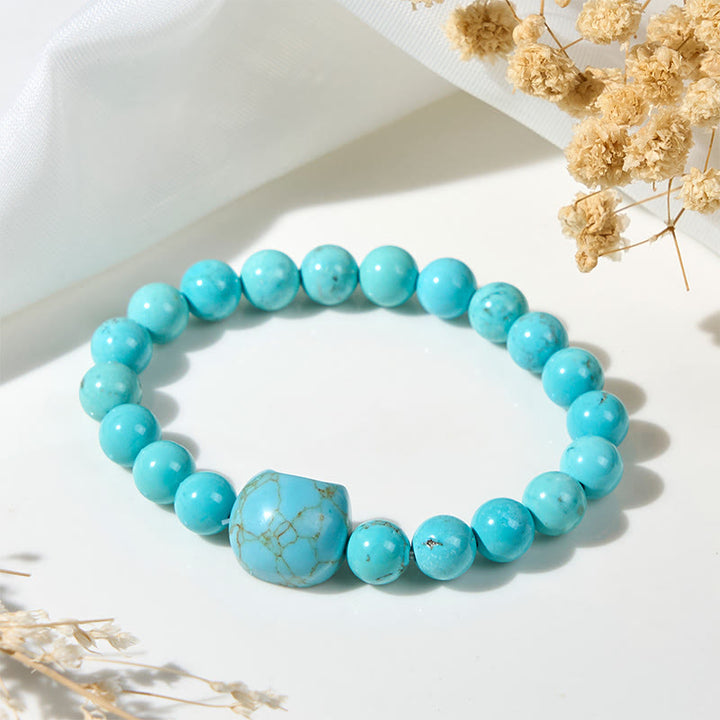 Bracelet de perles de force en turquoise naturelle pour chat Buddha Stones - image 2