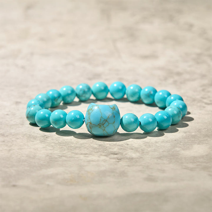 Bracelet de perles de force en turquoise naturelle pour chat Buddha Stones - image 7
