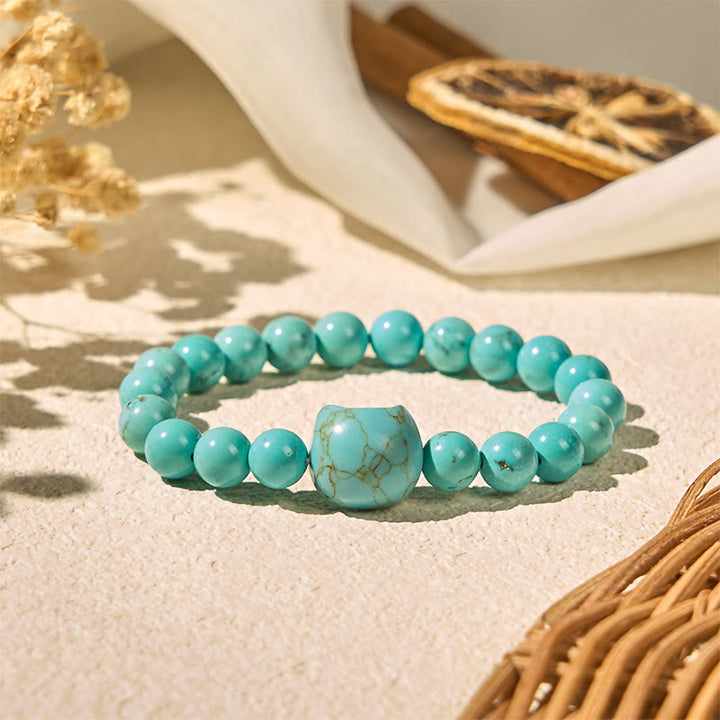 Bracelet de perles de force en turquoise naturelle pour chat Buddha Stones - image 3