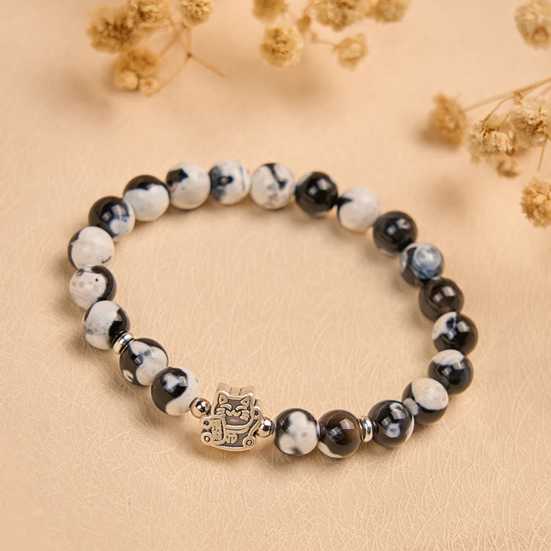 Bracelet d'amour en argent sterling 925 avec Buddha Stones - image 2