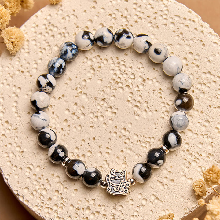 Bracelet d'amour en argent sterling 925 avec Buddha Stones - image 3