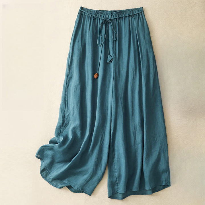 Pantalon large en coton avec cordon de serrage et poches pour femme Motif Buddha Stones - Sarcelle - US8-10，UK/AU12-14，EU40-42 (2XL) - image 1