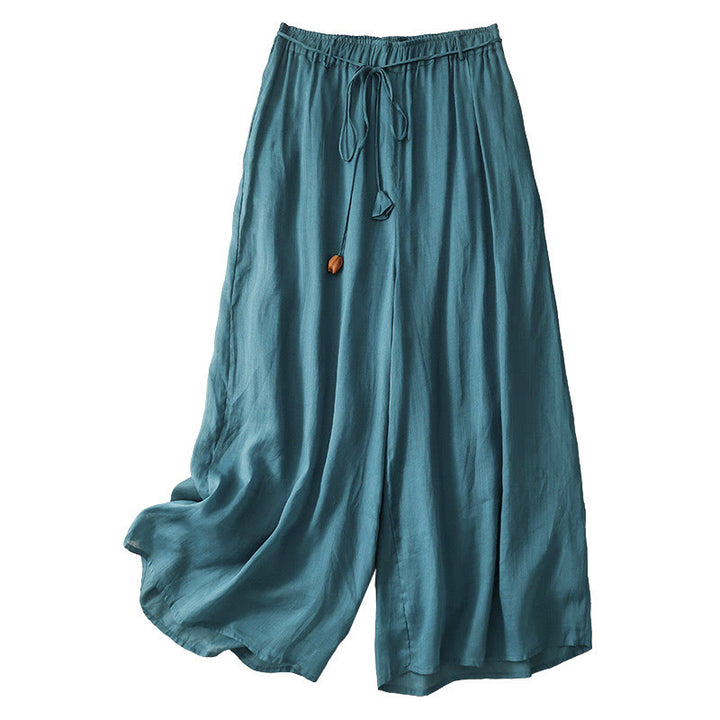 Pantalon large en coton avec cordon de serrage et poches pour femme Motif Buddha Stones - image 6