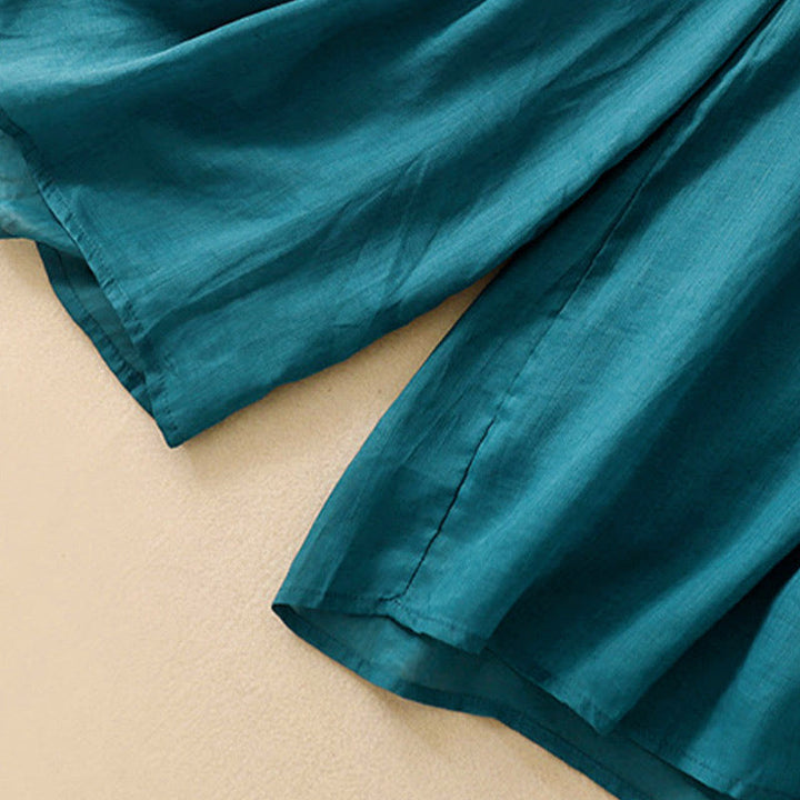 Pantalon large en coton avec cordon de serrage et poches pour femme Motif Buddha Stones - image 2