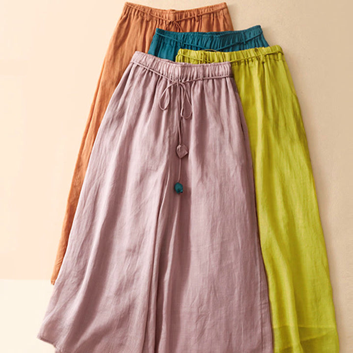 Pantalon large en coton avec cordon de serrage et poches pour femme Motif Buddha Stones - image 7