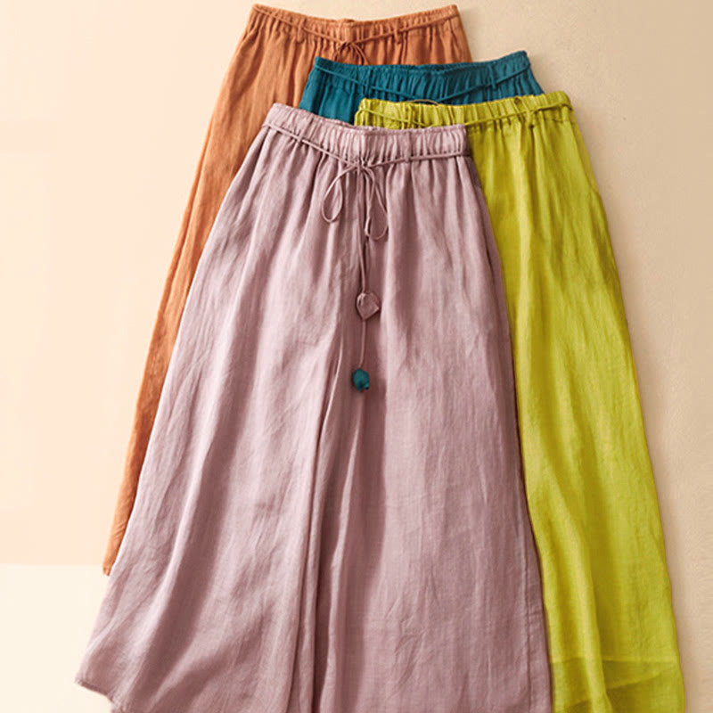 Pantalon large en coton avec cordon de serrage et poches pour femme Motif Buddha Stones - image 6