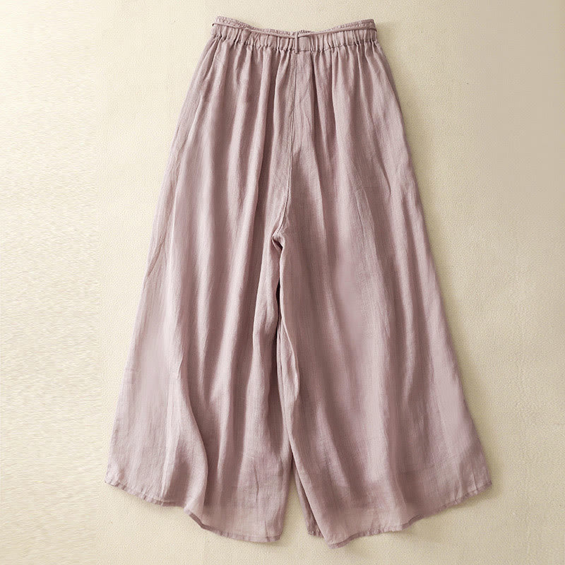 Pantalon large en coton avec cordon de serrage et poches pour femme Motif Buddha Stones - image 9