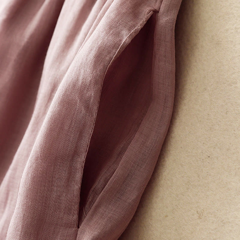 Pantalon large en coton avec cordon de serrage et poches pour femme Motif Buddha Stones - image 16