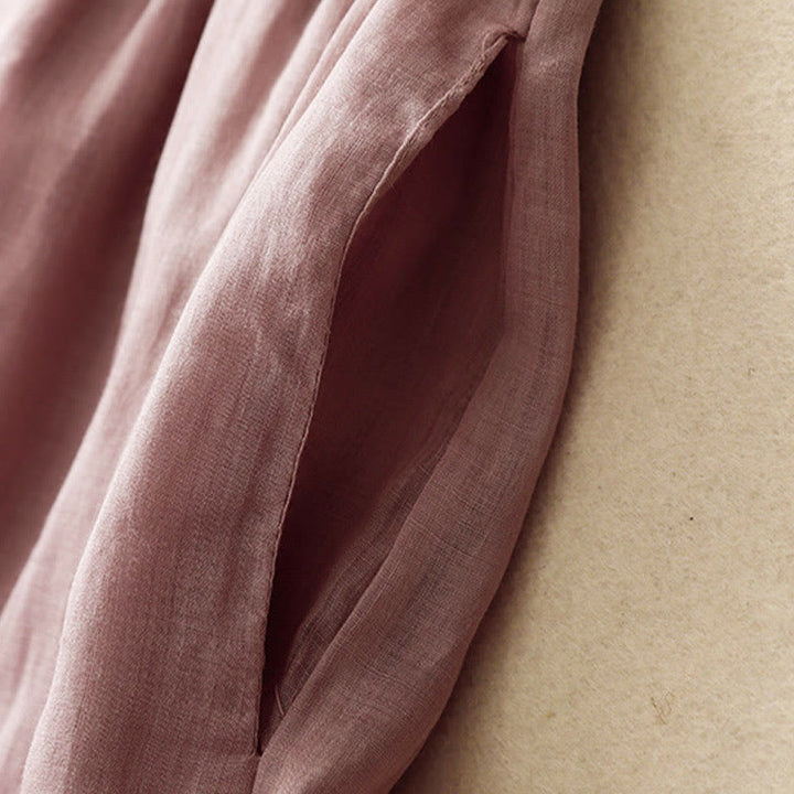 Pantalon large en coton avec cordon de serrage et poches pour femme Motif Buddha Stones - image 16