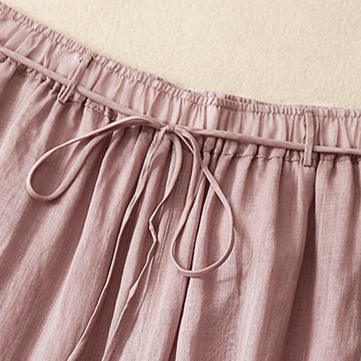 Pantalon large en coton avec cordon de serrage et poches pour femme Motif Buddha Stones - image 10