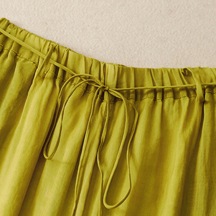 Pantalon large en coton avec cordon de serrage et poches pour femme Motif Buddha Stones - image 21