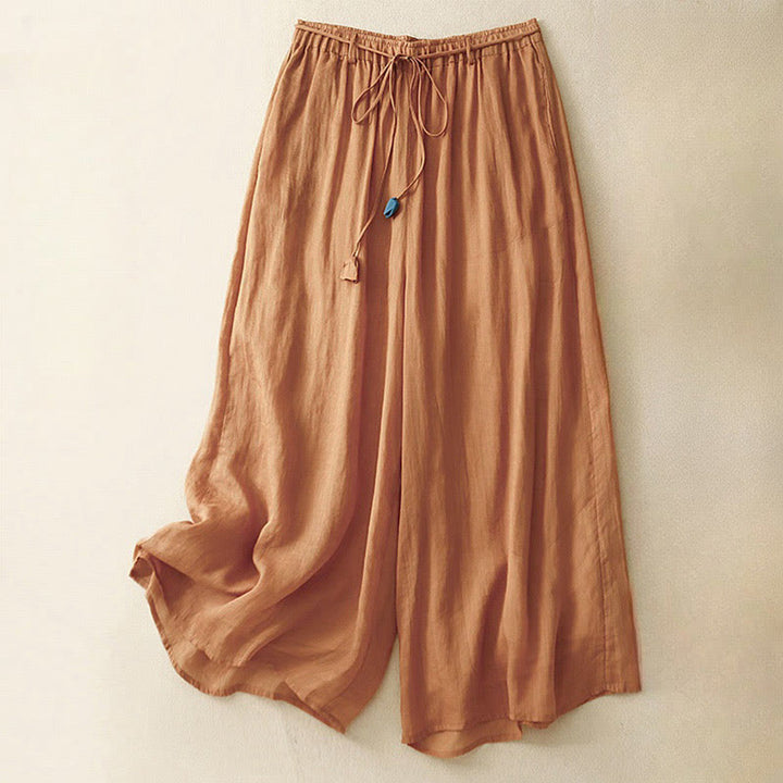 Pantalon large en coton avec cordon de serrage et poches pour femme Motif Buddha Stones - Orange foncé - US8-10，UK/AU12-14，EU40-42 (2XL) - image 22