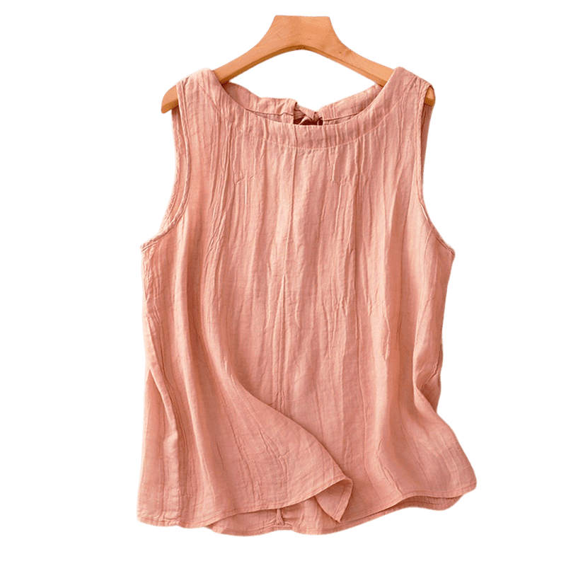 Gilet sans manches à lacets et froissés pour femme, couleur pure, motif Buddha Stones , été - image 5