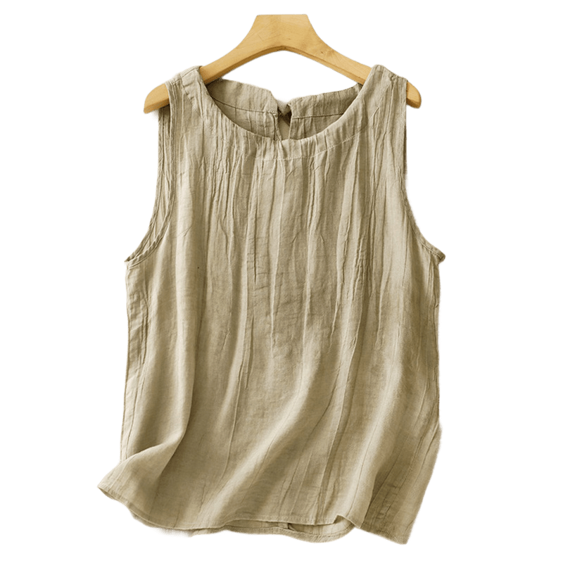Gilet sans manches à lacets et froissés pour femme, couleur pure, motif Buddha Stones , été - image 12