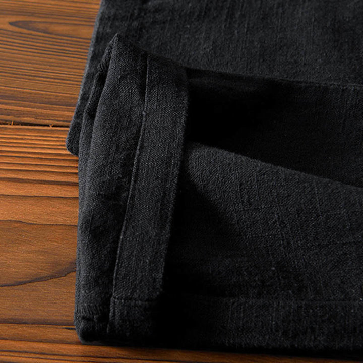 Pantalon décontracté en lin ramie avec cordon de serrage et poches pour homme, couleur unie, design simple, motif Buddha Stones - image 16