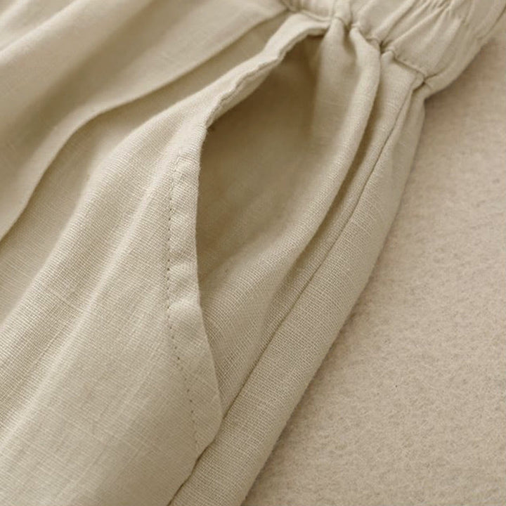 Short décontracté en coton uni avec poches pour femme Buddha Stones - image 12