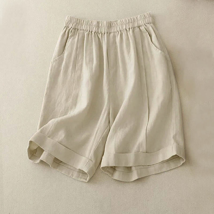 Short décontracté en coton uni avec poches pour femme Buddha Stones - Lin - US12, UK/AU16, EU44 (4XL) - image 6