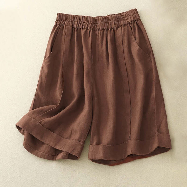 Short décontracté en coton uni avec poches pour femme Buddha Stones - SaddleBrown - US12, UK/AU16, EU44 (4XL) - image 14