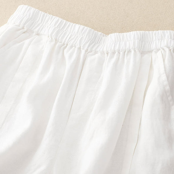Short décontracté en coton uni avec poches pour femme Buddha Stones - image 35