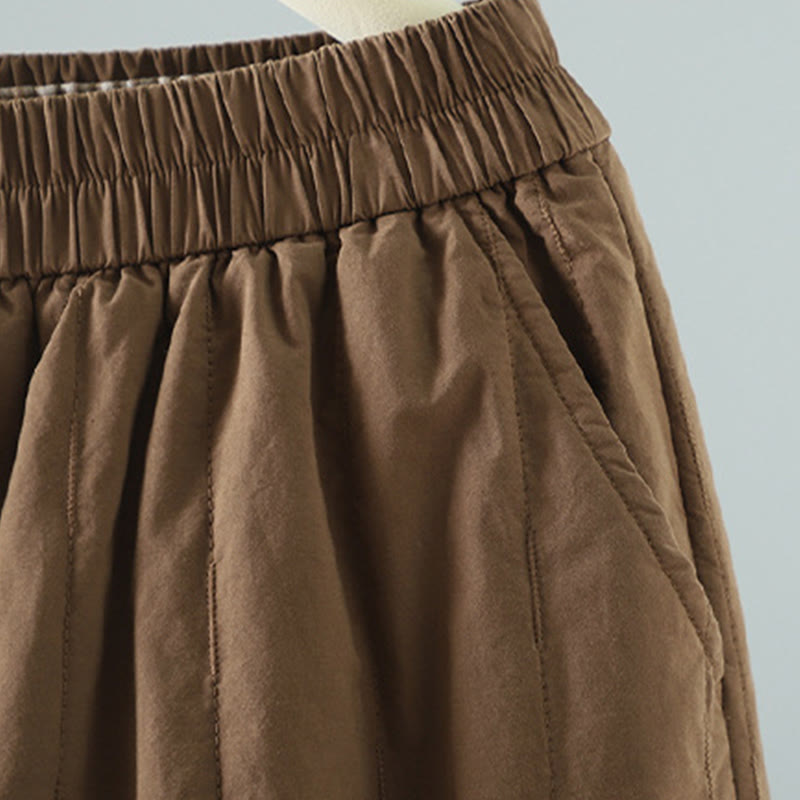 Pantalon sarouel en coton uni d'hiver Buddha Stones pour femme, longueur cheville, avec poches - image 19