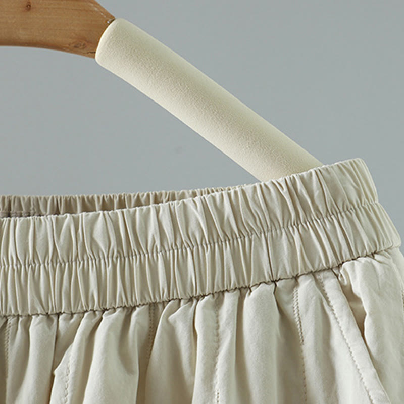 Pantalon sarouel en coton uni d'hiver Buddha Stones pour femme, longueur cheville, avec poches - image 10