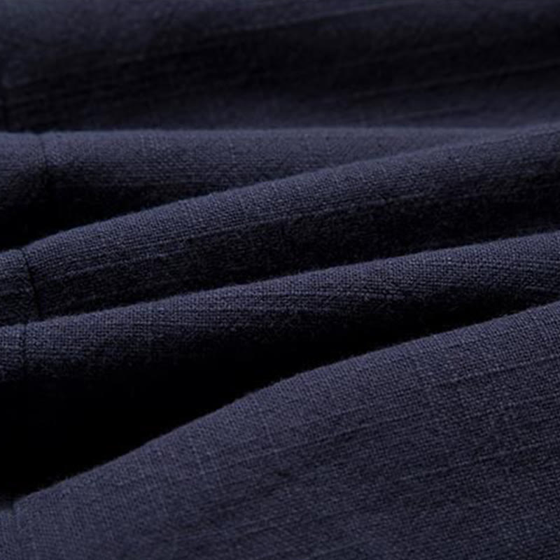 Veste kimono en coton et lin pour homme, manches longues, boutons grenouille chinois, Buddha Stones , ouvert sur le devant - image 11