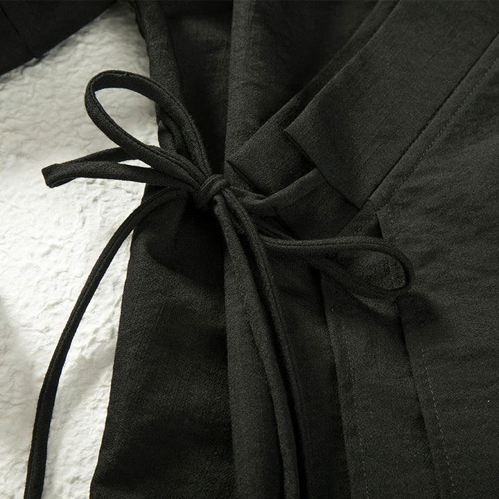 Veste kimono décontractée à lacets et devant ouvert pour homme, motif Buddha Stones, en coton et lin - image 4