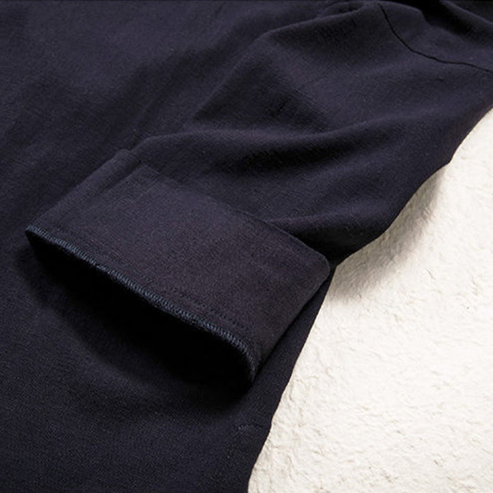 Veste ouverte sur le devant pour homme Buddha Stones, motif uni, kimono à manches longues en coton et lin - image 6