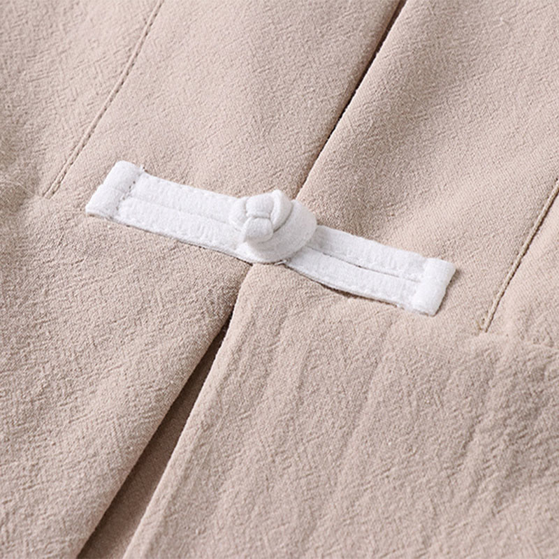 Veste kimono en coton et lin pour homme, manches longues, boutons, motif Buddha Stones, ouverte sur le devant, avec poches - image 8