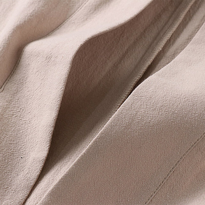 Veste kimono en coton et lin pour homme, manches longues, boutons, motif Buddha Stones, ouverte sur le devant, avec poches - image 7