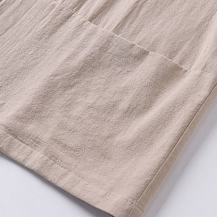 Veste kimono en coton et lin pour homme, manches longues, boutons, motif Buddha Stones, ouverte sur le devant, avec poches - image 10