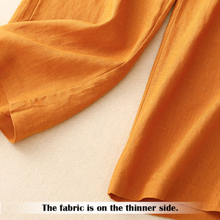 Pantalon large d'été décontracté pour femme avec poches et fermeture éclair simple, orné de Buddha Stones - image 25