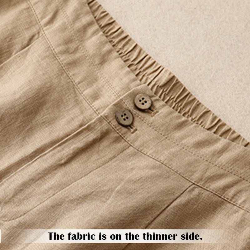 Pantalon large en lin pour femme, style décontracté et simple, avec poches zippées, motif Buddha Stones , été - image 39