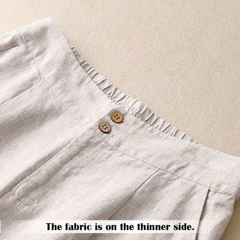 Pantalon large en lin pour femme, style été décontracté, avec fermeture éclair et poches , Buddha Stones - image 12