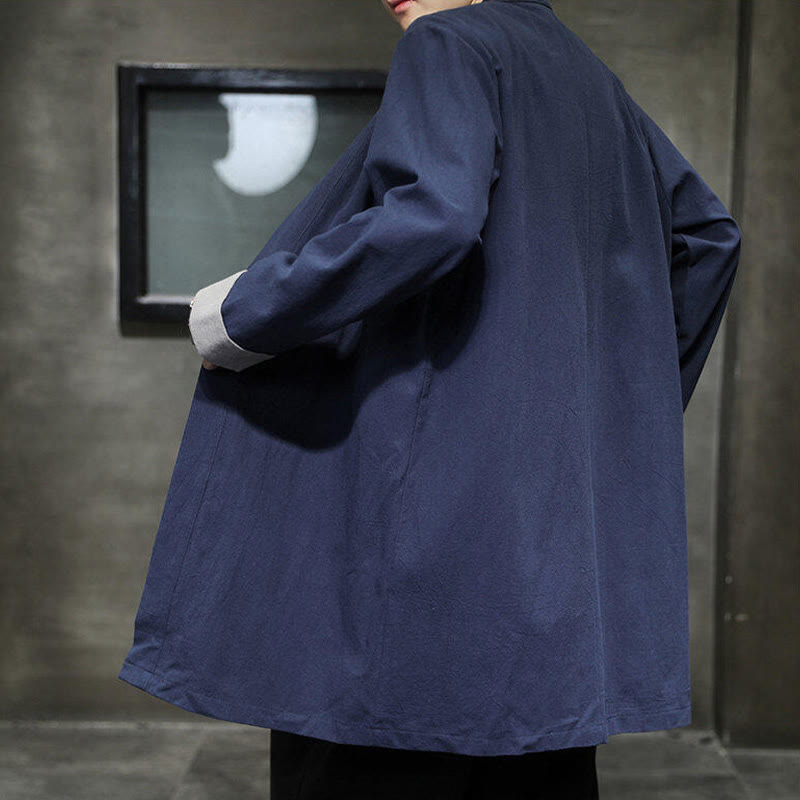 Veste kimono vintage en coton et lin pour homme, style zen, style printemps, Buddha Stones - image 2