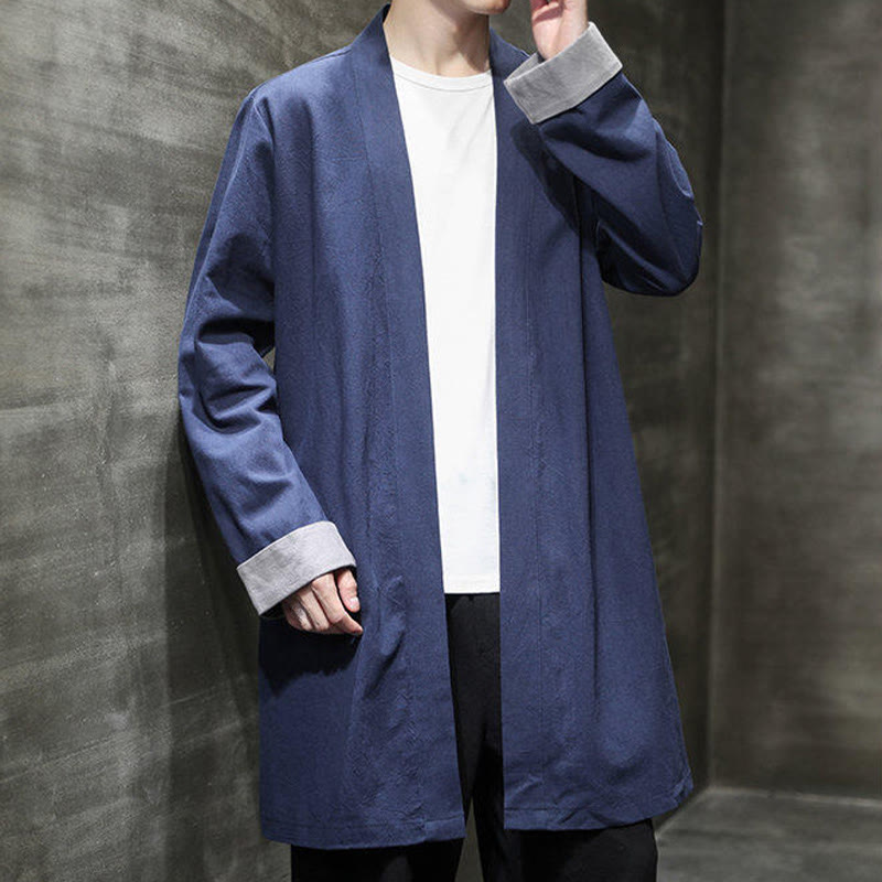Veste kimono vintage en coton et lin pour homme, style zen, style printemps, Buddha Stones - image 6