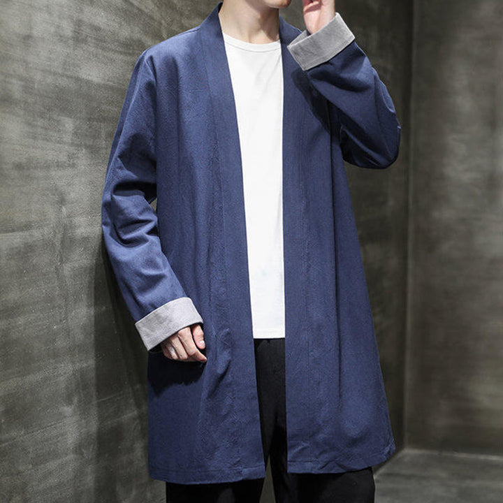 Veste kimono vintage en coton et lin pour homme, style zen, style printemps, Buddha Stones - image 6
