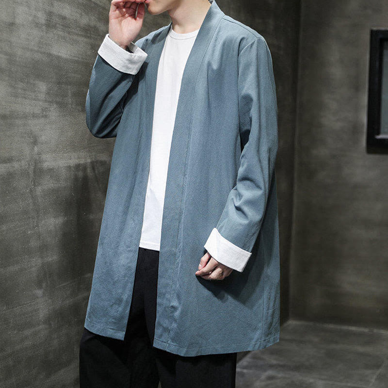 Veste kimono vintage en coton et lin pour homme, style zen, style printemps, Buddha Stones - image 18