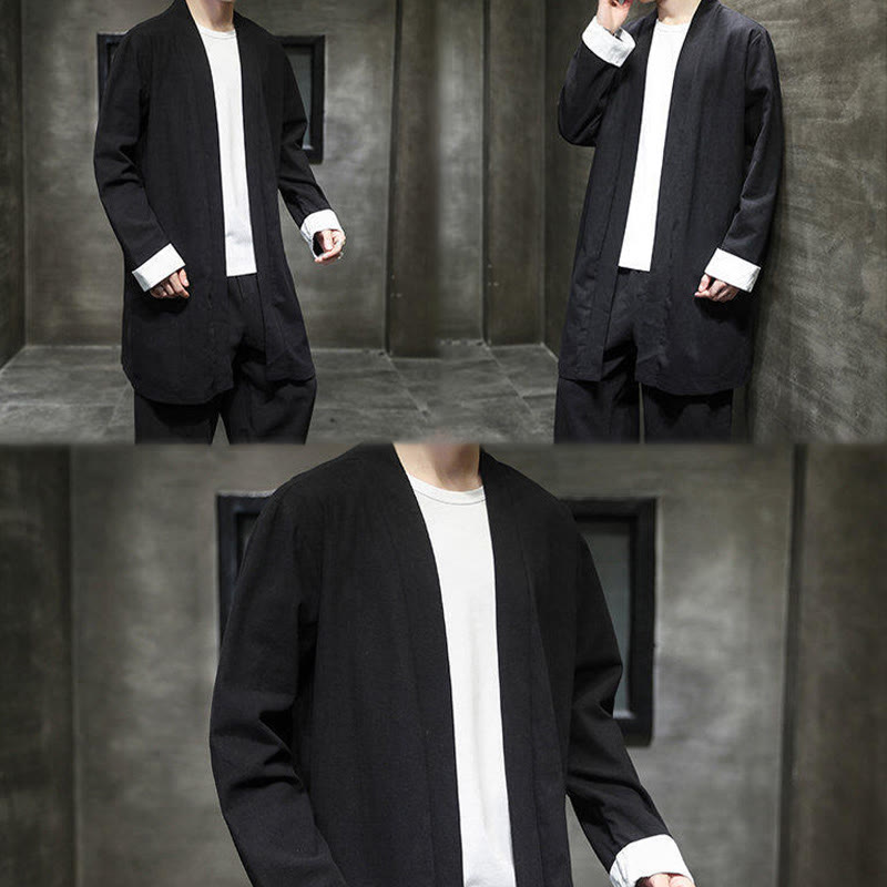 Veste kimono vintage en coton et lin pour homme, style zen, style printemps, Buddha Stones - image 15