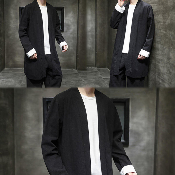 Veste kimono vintage en coton et lin pour homme, style zen, style printemps, Buddha Stones - image 15