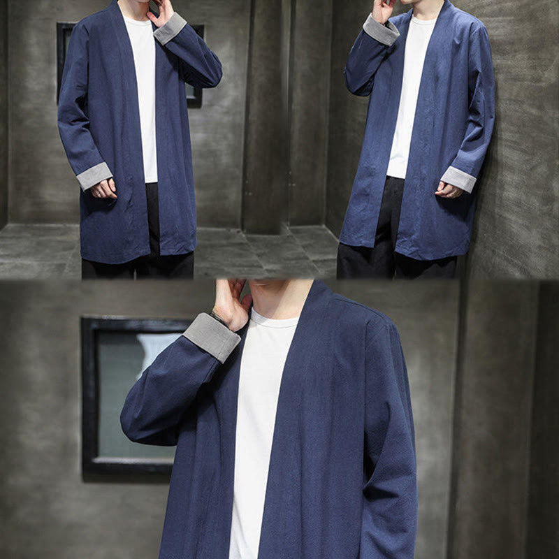 Veste kimono vintage en coton et lin pour homme, style zen, style printemps, Buddha Stones - image 7