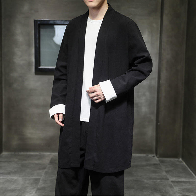 Veste kimono vintage en coton et lin pour homme, style zen, style printemps, Buddha Stones - image 11