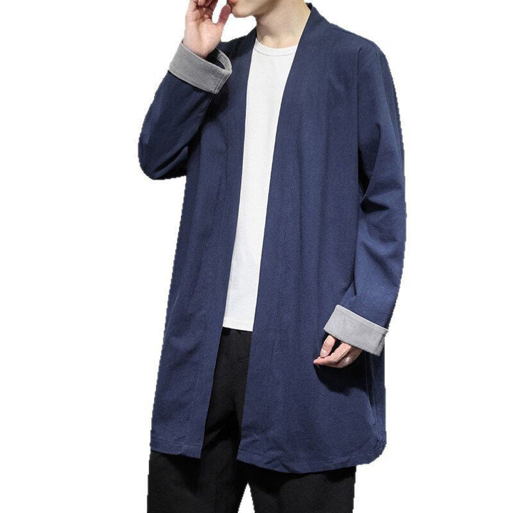 Veste kimono vintage en coton et lin pour homme, style zen, style printemps, Buddha Stones - image 8