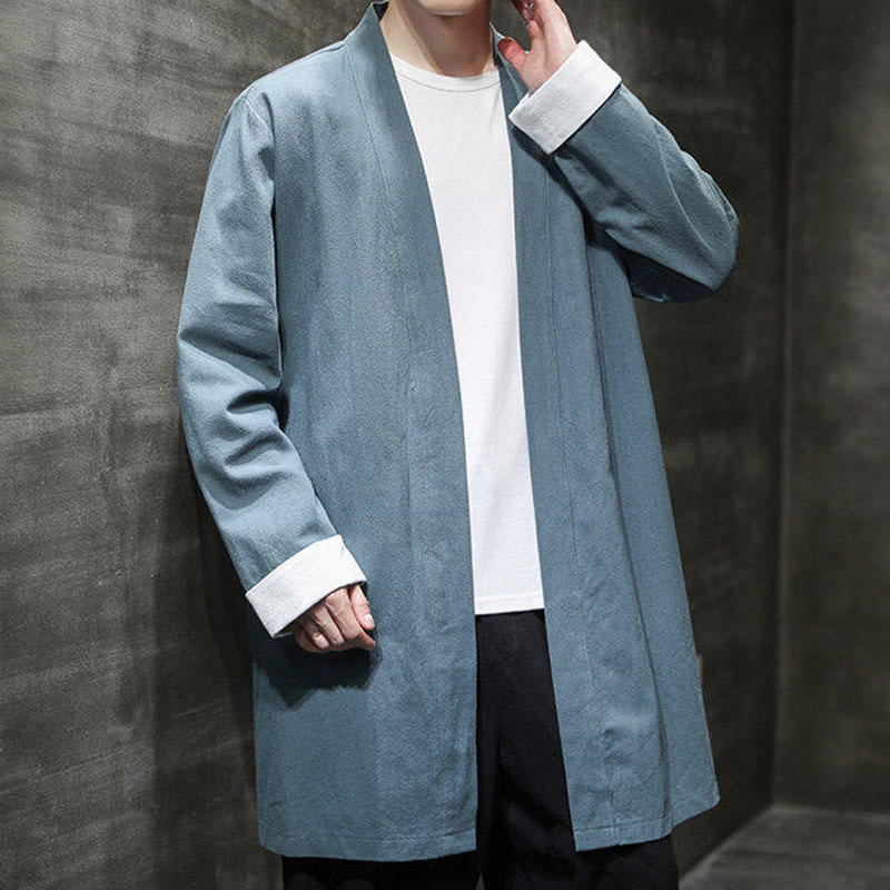 Veste kimono vintage en coton et lin pour homme, style zen, style printemps, Buddha Stones - image 20